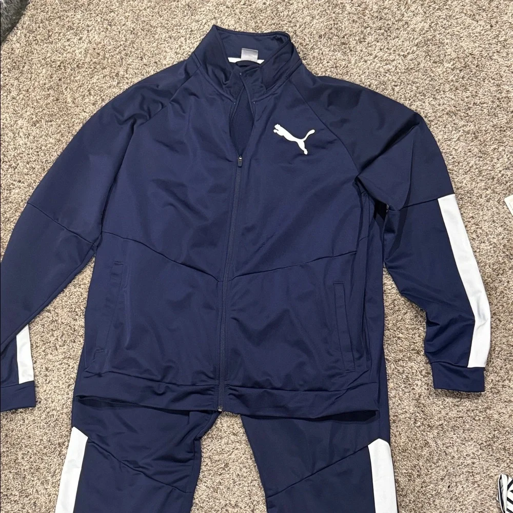 Puma Navy Blue & White Men's Performance Track Jacket